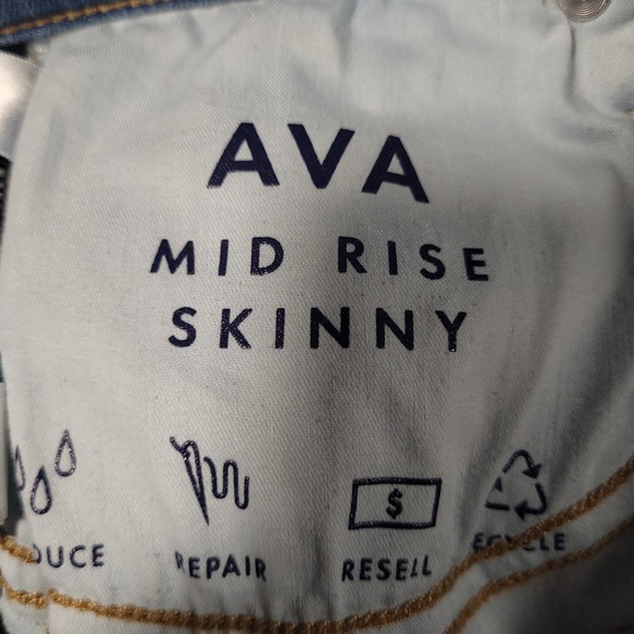 Lucky Brand Ava Jeans Womens 2/26R Blue Denim Mid Rise Skinny Button Fly Retro - Picture 9 of 14